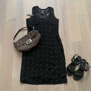 Chelsea & Theodore Black Studded Dress